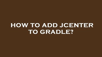 How to add jcenter to gradle?