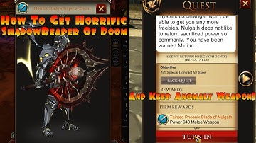 AQ3D How To Get Horrific ShadowReaper of DOOM & Keep Your Anomaly Weapon! AdventureQuest 3D