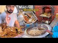 Traditional Arabian Street Food in MADINA | Eyghori Full GOAT Mandi, KABAB, Fried Fish, Grilled Fish