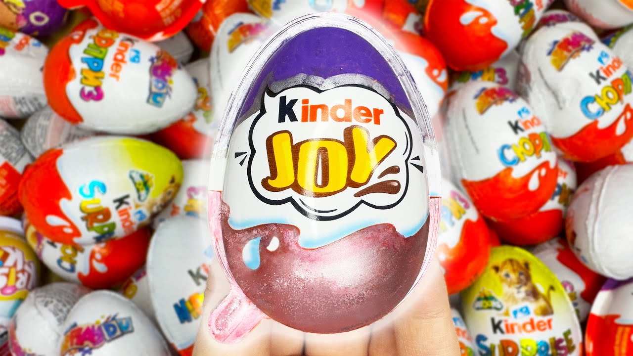 Satisfying Video | Yummy GLITTER Kinder Joy and Kinder Surprise ASMR Opening