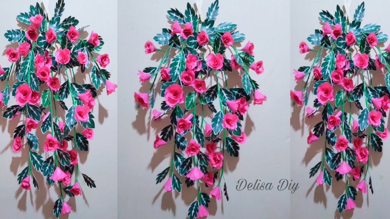 DIY Bunga  Gantung  HIASAN DINDING DARI PLASTIK  KRESEK 
