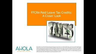 FFCRA Paid Leave Tax Credits  A Closer Look