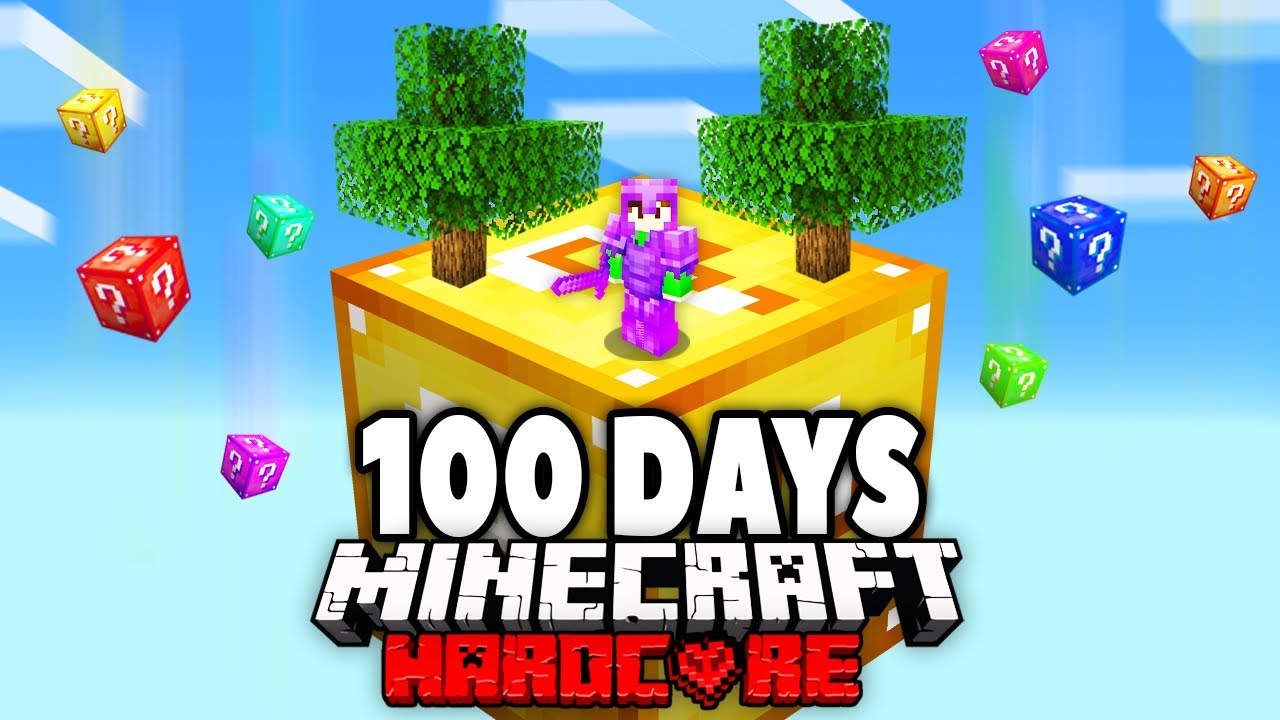 I Survived 100 Days on ONE LUCKY BLOCK in Hardcore Minecraft 