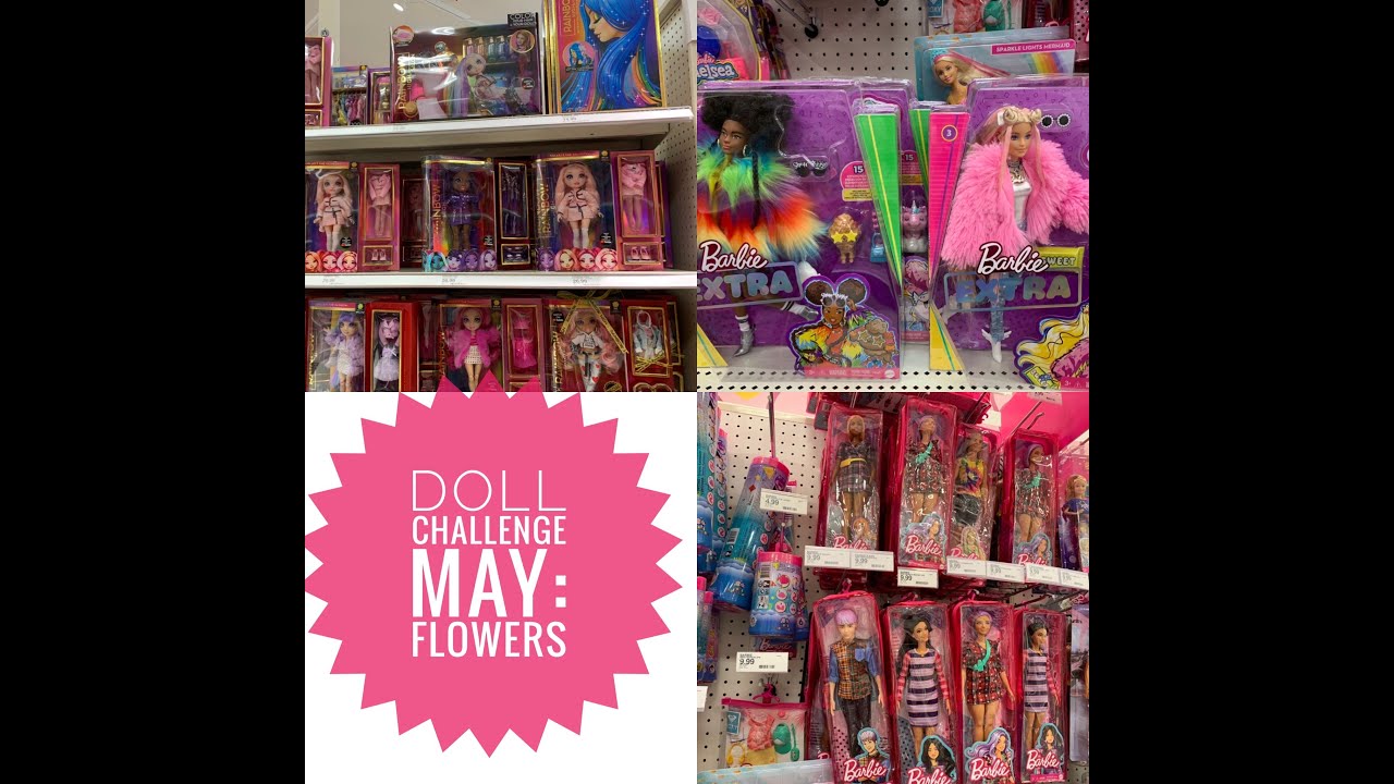 May doll challenge: doll hunting at Target Tuesday Morning to find flower themed dolls
