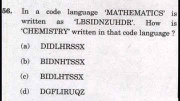 CSAT 2021 Solved Paper | In a code language ‘MATHEMATICS’ is written as ‘LBSIDNZUHDR’.How CHEMISTRY…