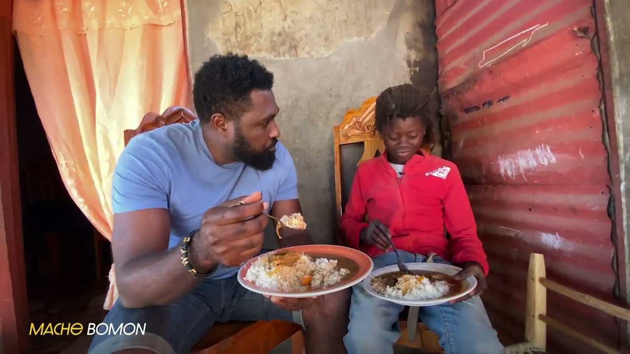 Yon ti diri sòs pwa kongo ak kabrit nan mache Bomon, Grandans.