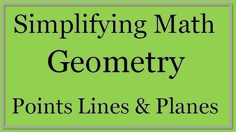 Geometry Lesson 1: Points, Lines and Planes (Simplifying Math)