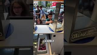 The Boy Grabs It First, But The Vendors Atude Steals The Show.