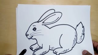 How to draw rabbit by using alphabet R | How to draw rabbit after writing R | rabbit tutorial How to draw rabbit by using alphabet R | How to draw rabbit after writing R | rabbit tutorial