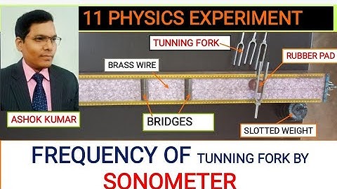 11 PHYSICS EXPERIMENT ll FREQUENCY OF TUNNING FORK BY SONOMETER ll in hindi by ASHOK KUMAR