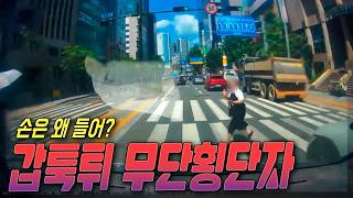 27714회. 직진신호 횡단보도 지나가려는데 무단횡단자 사고