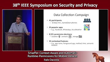 SmarPer: Context-Aware and Automatic Runtime-Permissions for Mobile Devices