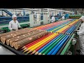 How Millions Of Colored Pencils Are Made Inside Giant Automatic Factories