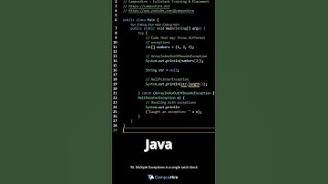 Java IQ #96 Multiple Exceptions in a single `catch` block ?
