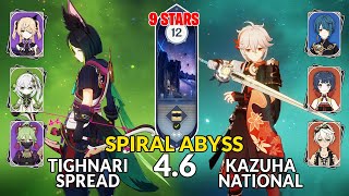 New 4.6 Spiral Abyss│Tighnari Spread & Kazuha National | Floor 12 - 9 Stars | Genshin Impact