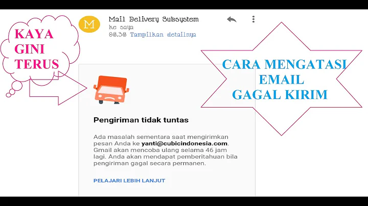 Cara mengatasi email gagal Kirim  ( mail delivery subsistem / Post master )