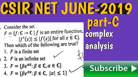 CSIRNET JUNE2019 || part-C || complex analysis