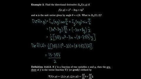 Calculus 14.6 Directional Derivatives and the Gradient
