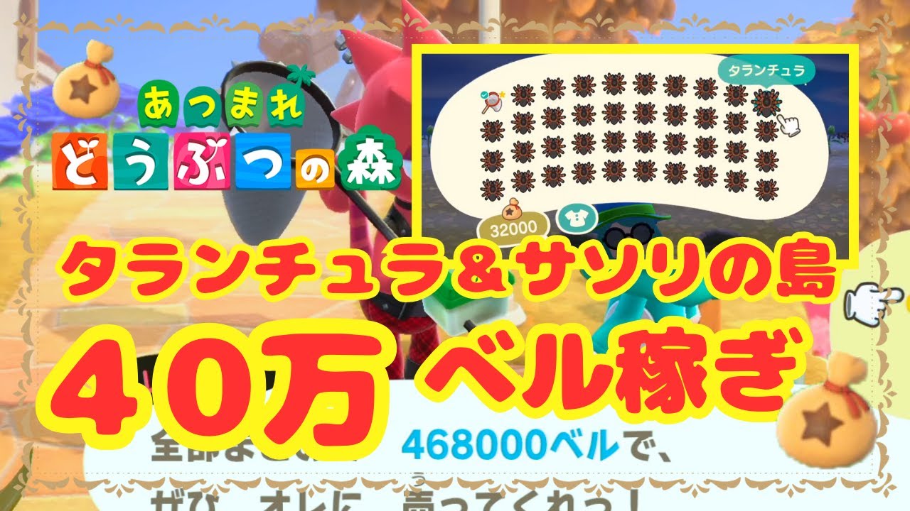 【あつ森】１回40万ベル稼ぐ｜タランチュラ島＆サソリ島でベル稼ぎ｜大量に捕まえる方法｜解説　｜ACNH｜Animal Crosssing ※ずんだもん実況