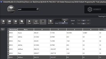 Dobot Studio: Pro Mode