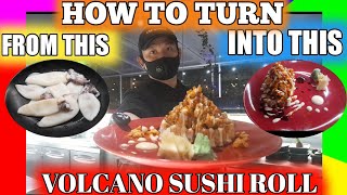 HOW TO MAKE VOLCANO SUSHI USING CALAMARI | PAANO GUMAWA NG VOLCANO SUSHI | SUSHI RICE | MARKUSINA TV