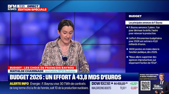 Emission spéciale Budget 2026 :  Le décryptage des annonces de François Bayrou