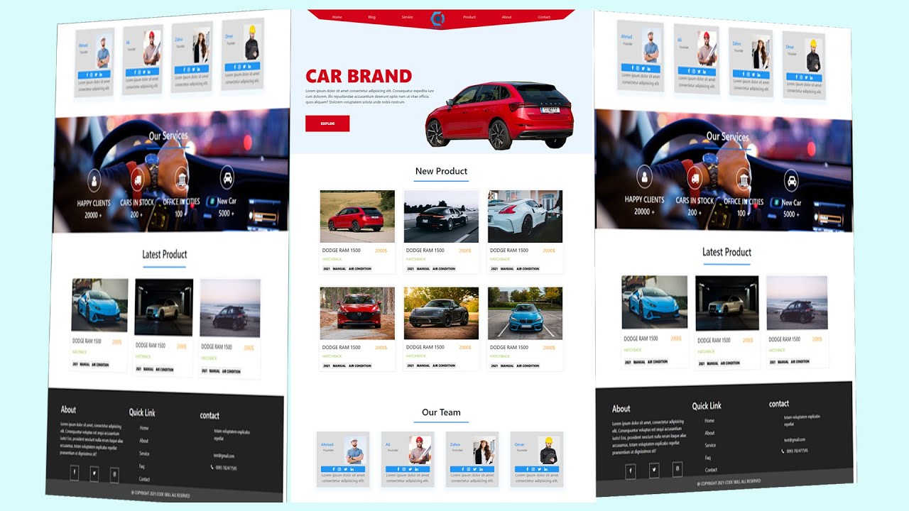 How To Make A Car Store Website Design Using HTML / CSS / JAVASCRIPT ...