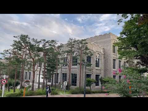 walking KU- Korea University in summer[4K walking] cloudy day-  Korean Language Center-school of law