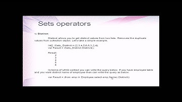 LINQ Operator, LINQ Operator Trainning, LINQ: .NET Language Integrated Query