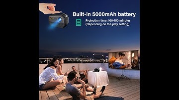 Everycom-D023 DLP Mini Projector, 4K, Android 8.1, 5000mah Battery, 5G, WIFI, Bluetooth