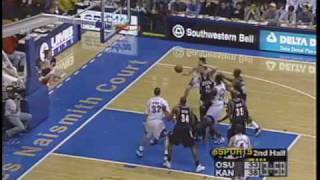 On senior night, oklahoma state's doug gottlieb had his shorts
backwards, and ku's ryan robertson hit a free throw with no time left
in overtime to give k...