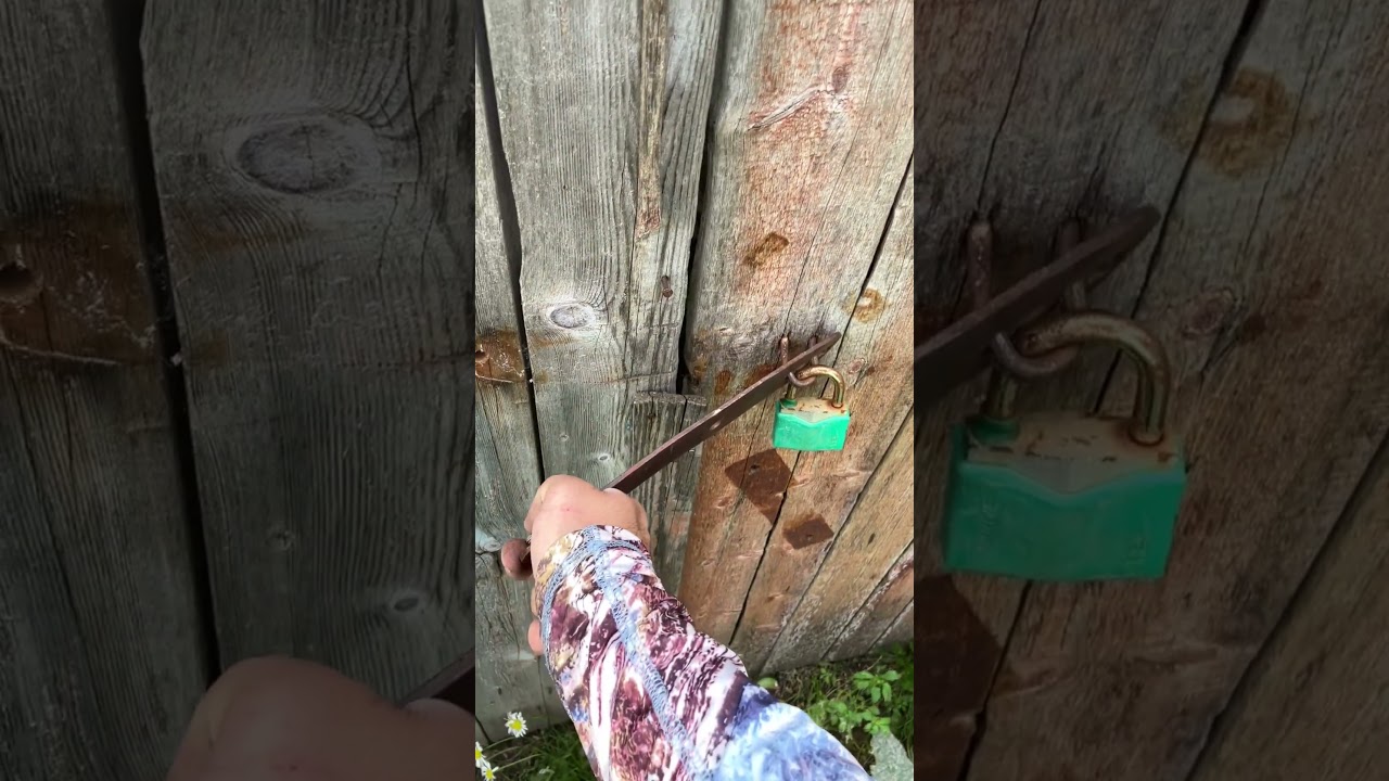 Как открыть дверь в деревенский сарай 😎 #деревня #деревенскаяжизнь #тайнаядверь #безопасность