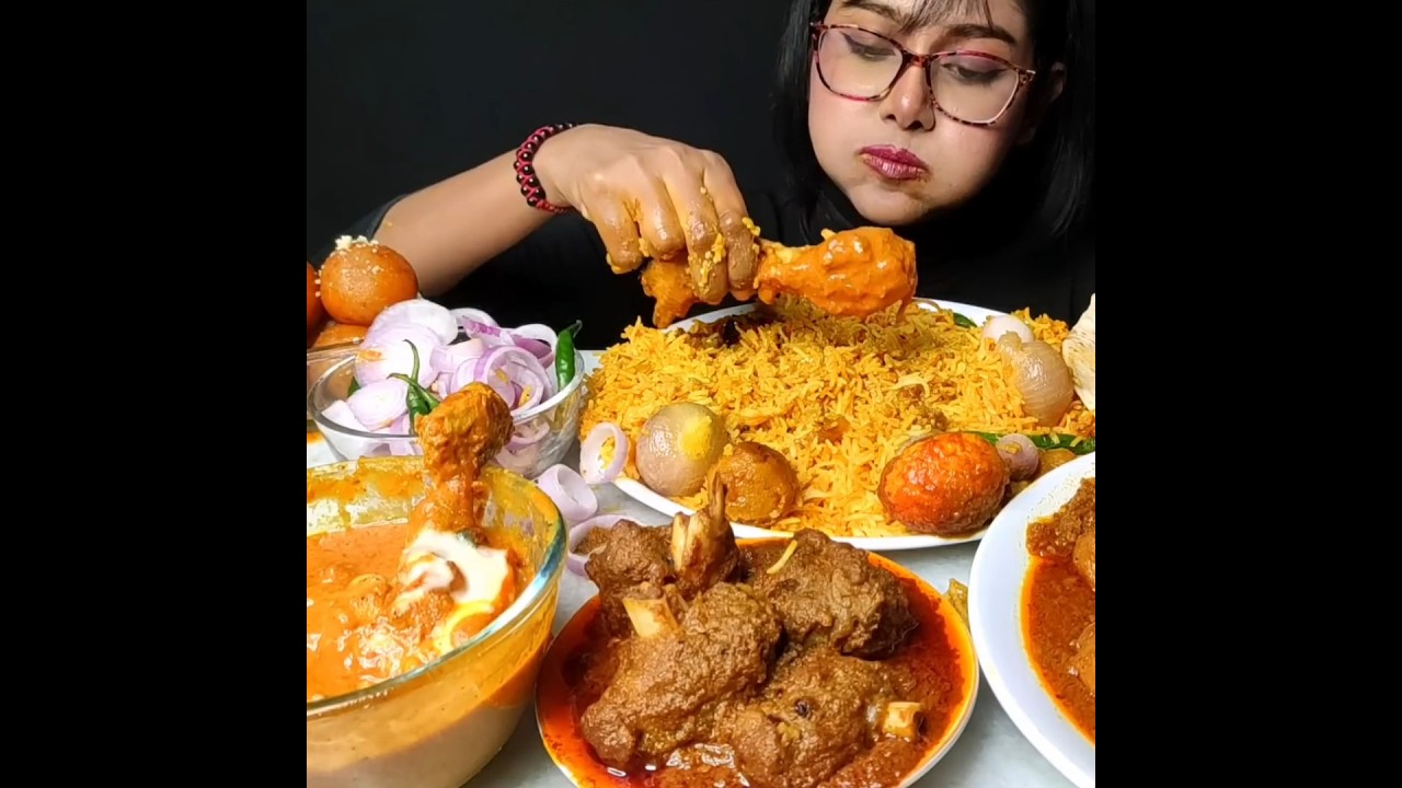 ASMR: EATING SPICY CHICKEN CURRY🔥 BASMATI RICE || 