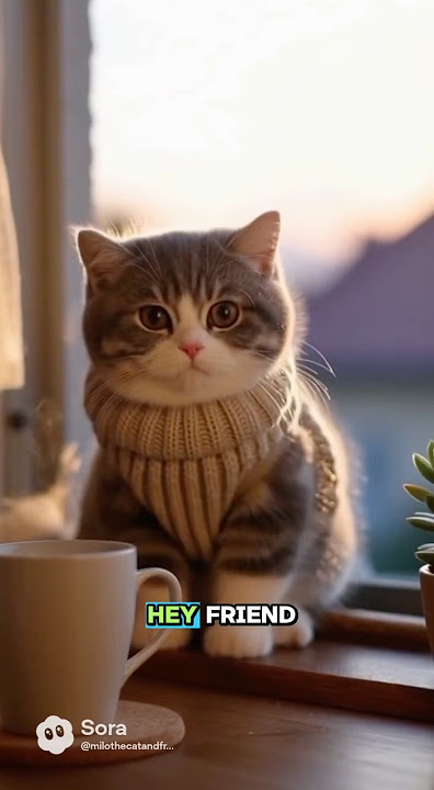 Let’s Take Monday Slow 🐾 #mondaymorning #TakeItSlow #gentlereminder #talkingcat #MiloAndFriends