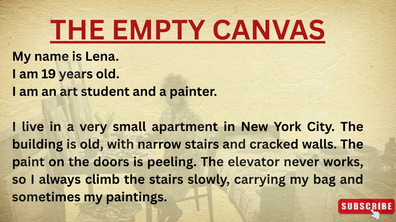 Learn English through Stories Level 3 ⭐ THE EMPTY CANVAS |Improve your English | English Audio Story