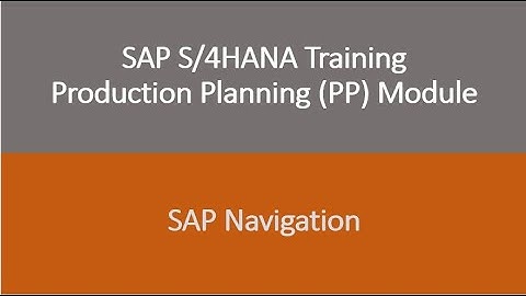 Video 02 - SAP S/4HANA Production Planning (PP) Module training - Navigation in SAP.