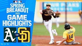 A's vs. Padres Spring Breakout Game Highlights (3/14/25) | MLB Highlights
