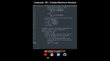 Leetcode 321. Create Maximum Number in Python | Python Leetcode | Python Coding Tutorial | ASMR