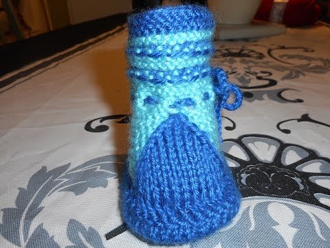 Tuto Tricot Chaussures 2 Couleurs Parti 1 Youtube