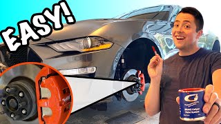 Painting The Brake Calipers On The Mustang! EASY Brush On Method! - G2 Brake Caliper Paint System