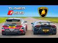 Кто победит в заезде: тюннингованный Audi RS6 против LamboHuracan Performante?
