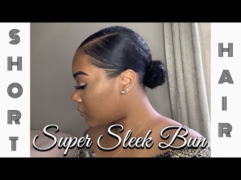HOW I SLICK DOWN MY THICK, SHORT, CURLY HAIR | SUPER SLEEK LOW BUN | 2020