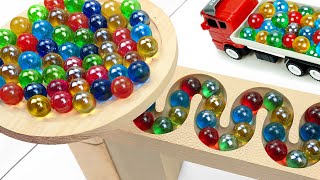 Marble Run Race Haba Sloperetro Makita Truck, Excavator, Garbage Truck, Dump Truck,Ambulances