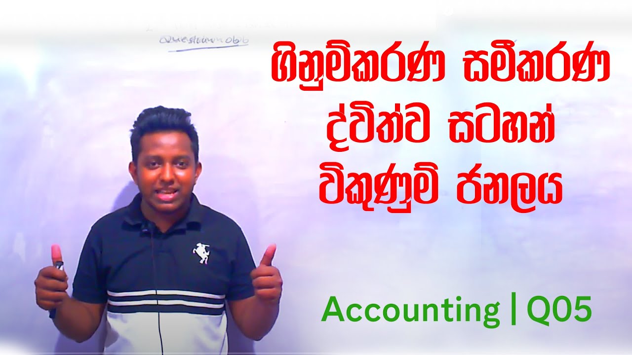 ගිනුම්කරණ සමීකරන, ද්විත්ව සටහන්, විකුණුම් ජනලය  | Grade 11 Commerce OL