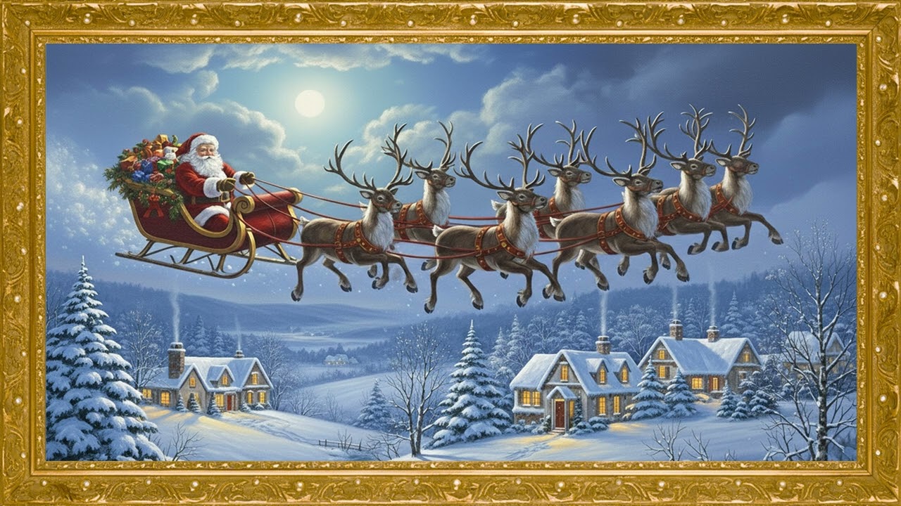🎅 Elegant Christmas Art Gallery in 4K | Cozy Framed Winter Ambience for TV (2 Hour)