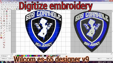 Digitize EMBROIDERY New jersey logo wilcom es-65 Designer v9