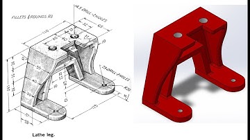 Lathe Leg in SolidWorks | SolidWorks Tutorial | Part Design | Part No.#50