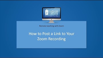 How to post a link to your Zoom recording on your Moodle shell