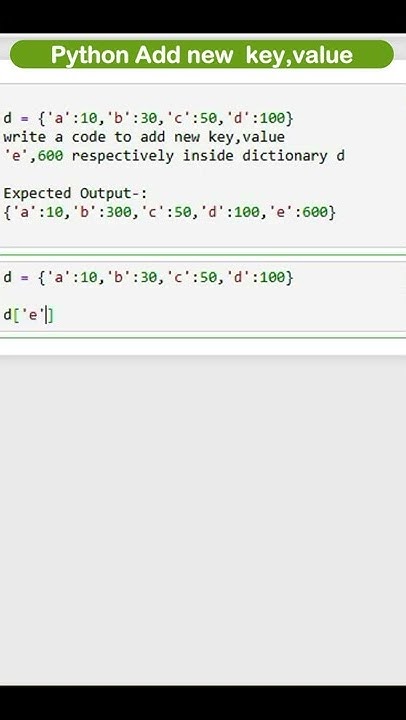 python add key, value in dictionary | dictionary to add new key and ...