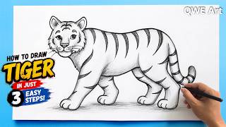how draw tiger easy tiger drawing easy step step easy tiger